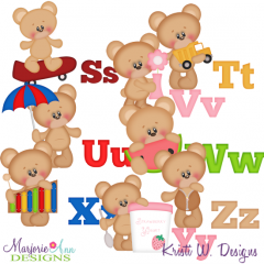 Alphabet Bears S-Z SVG Cutting Files Includes Clipart