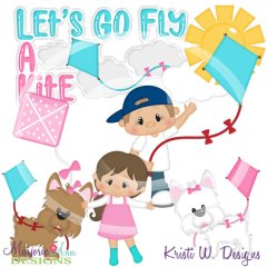 Let's Go Fly A Kite-Light Skin SVG Cutting Files + Clipart