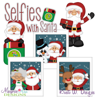 Selfies With Santa SVG Cutting Files + Clipart