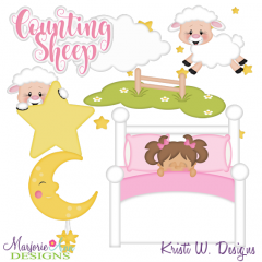 Counting Sheep SVG Cutting Files Includes Clipart