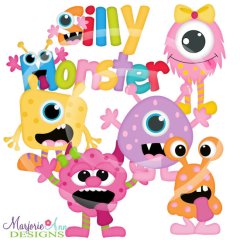 Silly Monster 2 SVG Cutting Files + Clipart