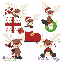 Christmas Reindeer SVG Cutting Files + Clipart