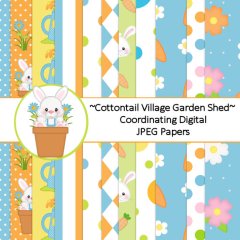 Cottontail Village Garden Shed SVG Cutting Files + Clipart