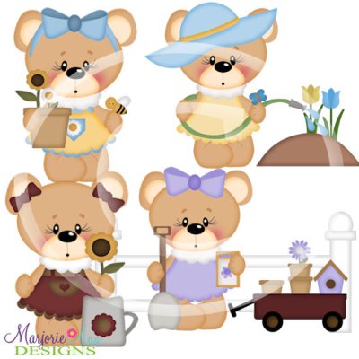 Garden Bears SVG Cutting Files