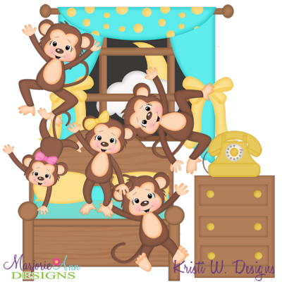 5 little monkey clipart