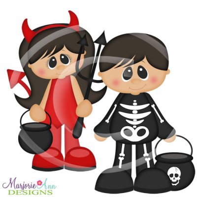 Spooky Village Costume Kids 1 SVG Cutting Files + Clipart