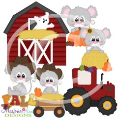 Pumpkin Patch Autumn Mice SVG Cutting Files