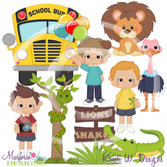Zoo Field Trip-Boys SVG Cutting Files Includes Clipart