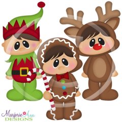 Christmas Costume Kids SVG Cutting Files + Clipart