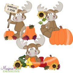 Fall Moose SVG Cutting Files + Clipart