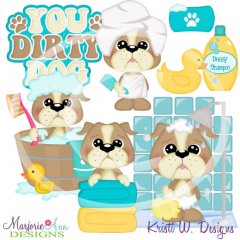 You Dirty Dog SVG Cutting Files/Paper Piecing + Clipart