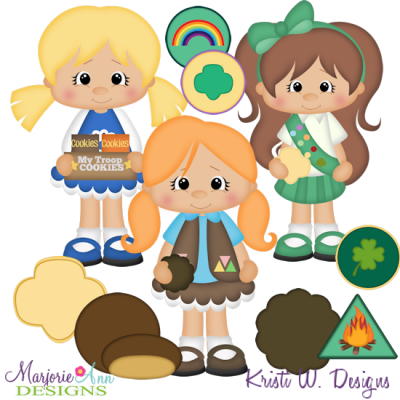 Scout Girls SVG Cutting Files Includes Clipart