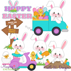 Bunny Patch SVG Cutting Files Includes Clipart