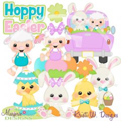Hoppy Hoppy Easter SVG Cutting Files/Paper Piecing + Clipart