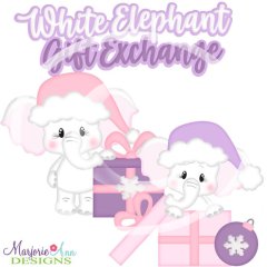 White Elephant Gift Exchange SVG Cutting Files Includes Clipart