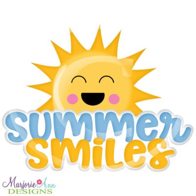 Summer Smiles Title SVG Cutting Files + Clipart