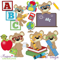 Payton Goes To School SVG Cutting Files Includes Clipart