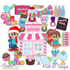 Winter Village~Candy Store SVG Cutting Files + Clipart