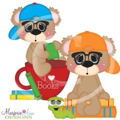 Charlie Bear-I Love Books SVG Cutting Files