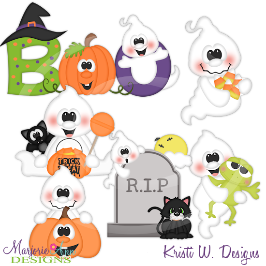 Boo SVG Cutting Files Includes Clipart - Click Image to Close