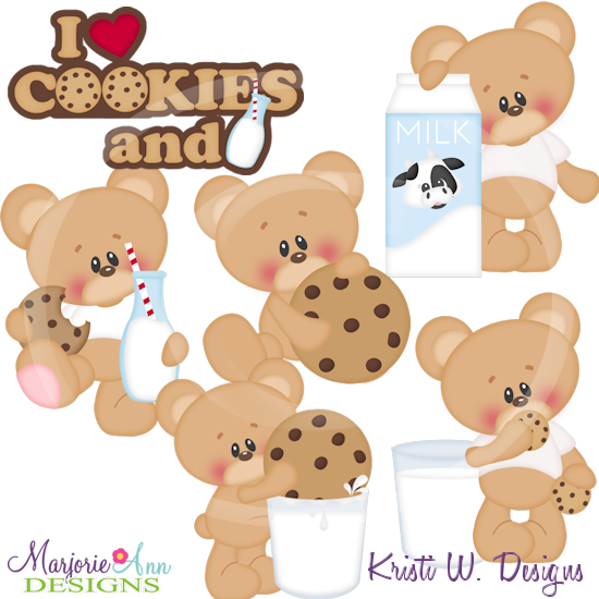 I Love Cookies & Milk SVG Cutting Files Includes Clipart - Click Image to Close