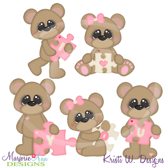 I Love You Beary Much Cutting Files-Includes Clipart - Click Image to Close