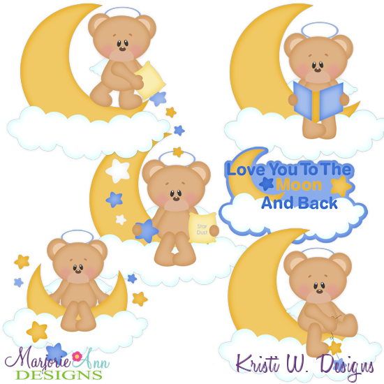 I Love You To The Moon & Back Cutting Files-Includes Clipart - Click Image to Close