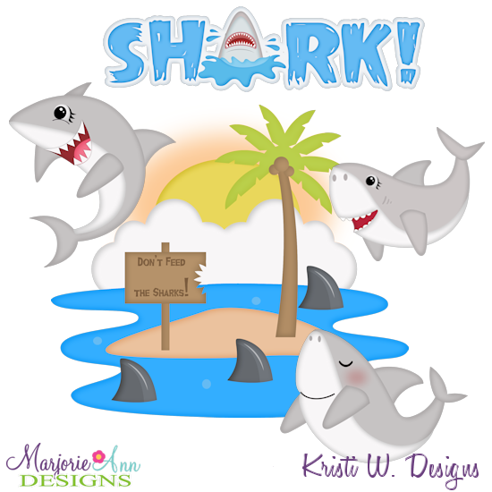 Shark! SVG Cutting Files Includes Clipart - Click Image to Close