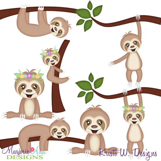 Sloths Exclusive SVG Cutting Files Includes Clipart - Click Image to Close