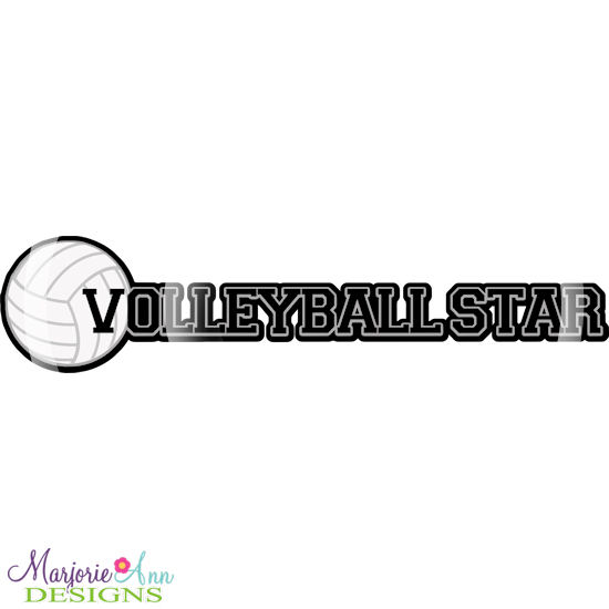 Volleyball Star Title SVG Cutting Files + Clipart - Click Image to Close