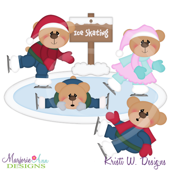 Winter Fun Bears Cutting Files-Includes Clipart - Click Image to Close